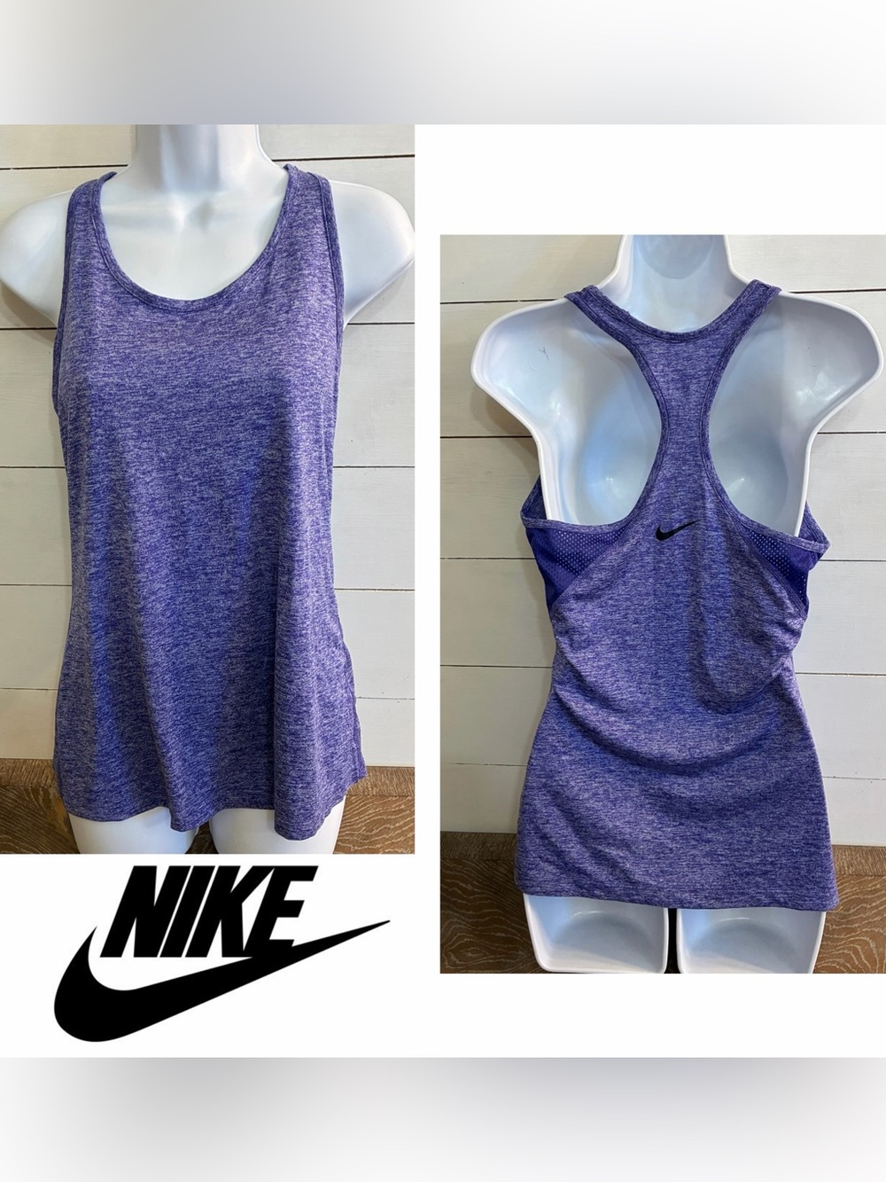 Nike Dri Fit Women’s Sz M Purple Heather Athletic Racerback Training Tank